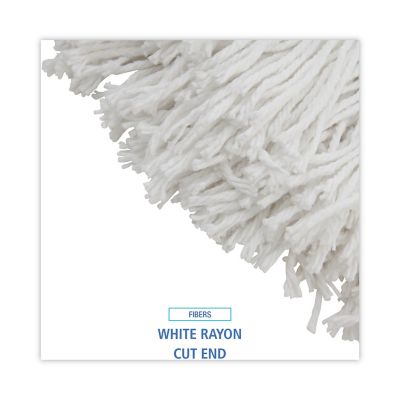 Image showing  Premium Cut-End Wet Mop Head, Rayon, 16 oz., White, 12-Pack