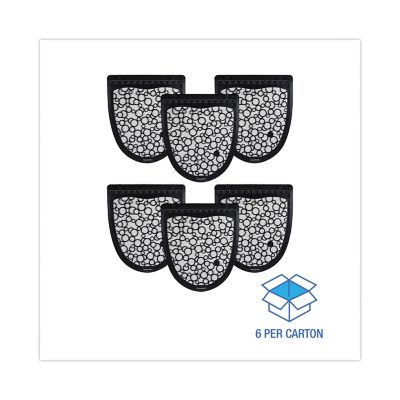 Image showing 5 th Boardwalk 17.5 in. x 20 in. Urinal Mat 2.0, Rubber, Black/White, 6 pc., BWKUMBW