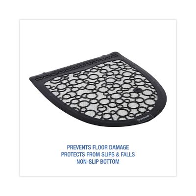 Image showing 7 th Boardwalk 17.5 in. x 20 in. Urinal Mat 2.0, Rubber, Black/White, 6 pc., BWKUMBW