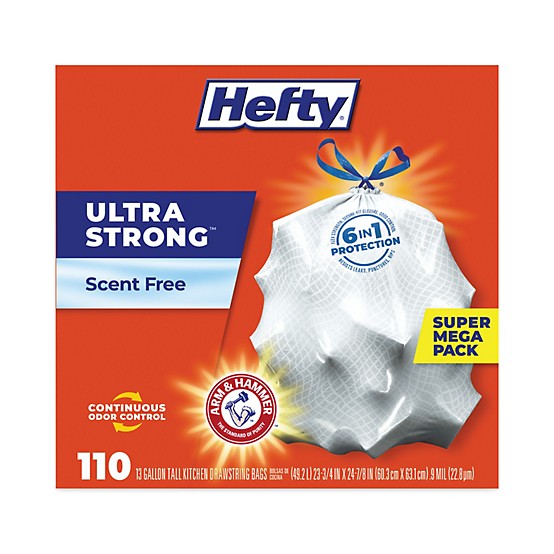 Ultra Strong Tall Kitchen and Trash Bags, 13 gal, 0.9 mil, 23.75 Ultra Strong Tall Kitchen and Trash Bags, 13 gal, 0.9 mil, 23.75