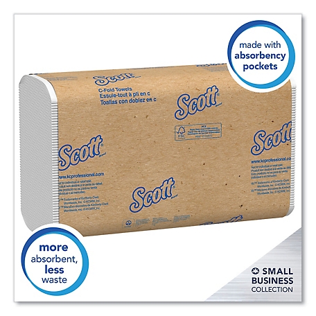 Scott Essential C-Fold Paper Towels, Convenience Pack, 10-1/8 in. x 13-3/20 in., White, 9 ct.