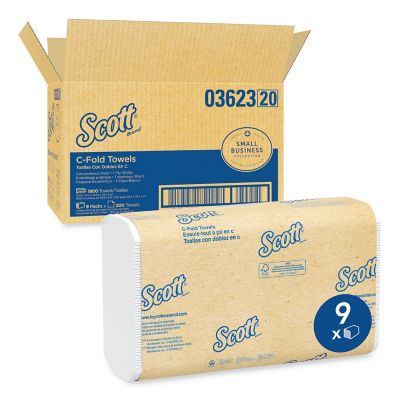 Image showing  Essential C-Fold Paper Towels, Convenience Pack, 10-1/8 in. x 13-3/20 in., White, 9 ct.