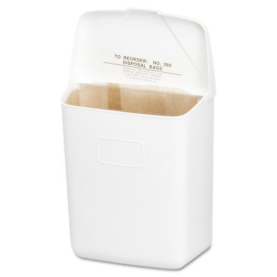 HOSPECO Wall-Mount Sanitary Napkin Receptacle, 1 gal. Capacity, White