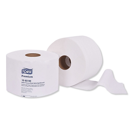 Tork Premium Bath Tissue Roll with OptiCore, Septic Safe, 2-Ply, White, 36-Pack, 800 Sheets/Roll