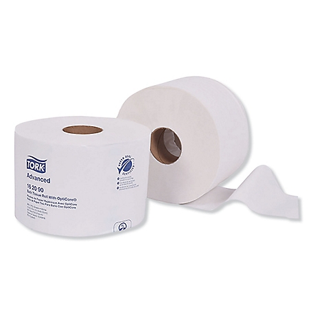 Tork Advanced Bath Tissue Roll with Opticore, Septic Safe, 2-Ply, White, 36-Pack, 865 Sheets/Roll