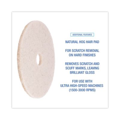 Image showing  Natural Hog Hair Burnishing Floor Pads, 20 in., 5-Pack