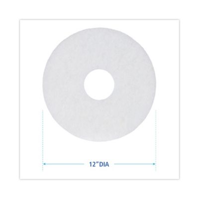 Image showing  12 in. Polishing Floor Pads, White, 5-Pack