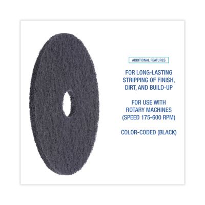 Image showing  17 in. Stripping Floor Pads, Black, 5-Pack