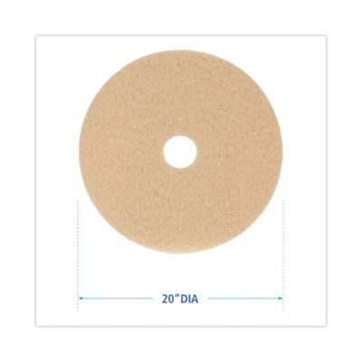 Image showing  20 in. Tan Burnishing Floor Pads, 5-Pack