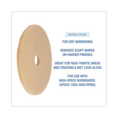 Image showing  20 in. Tan Burnishing Floor Pads, 5-Pack
