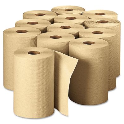 Image showing  Blue Basic Non-Perforated Paper Towels, 7-7/8 in. x 350 ft., Brown, 12 ct.