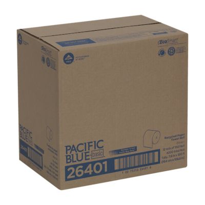 Image showing  Blue Basic Non-Perforated Paper Towels, 7-7/8 in. x 350 ft., Brown, 12 ct.
