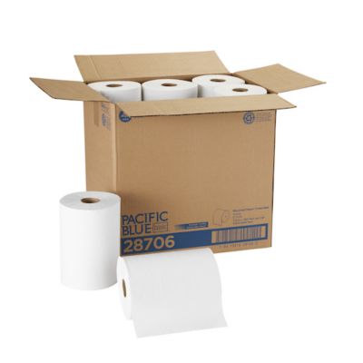 Image showing 9 th Georgia Pacific Blue Basic Non-Perforated Paper Towels, 7-7/8 in. x 350 ft., White, 12 ct.