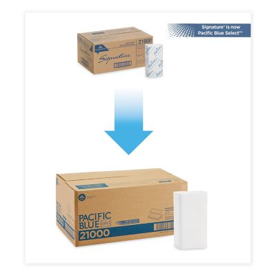 Image showing  Blue Select Multi-Fold 2-Ply Paper Towels, 9-1/5 in. x 9-2/5 in., White, 16-Pack, 125/Pack