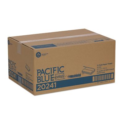 Image showing  Blue Select C-Fold Paper Towels, 10-1/10 in. x 13-2/5 in., White, 12-Pack, 200/Pack