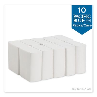 Image showing  Blue Ultra Z-Fold Folded Paper Towels, 8 in. x 11 in., White, 10-Pack, 260/Pack