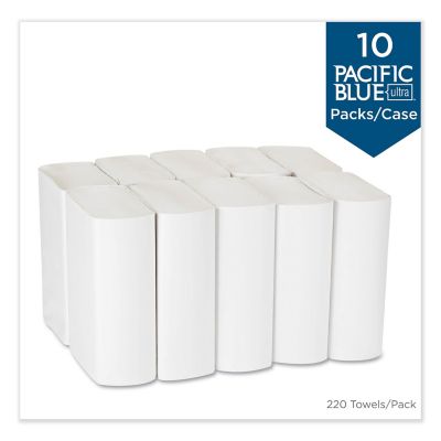 Image showing  Blue Ultra Folded Paper Towels, 10-1/5 in. x 10-4/5 in., White, 10-Pack, 220/Pack