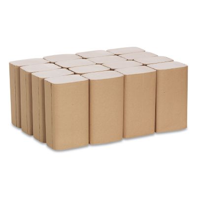 Image showing  Blue Basic Single-Fold Paper Towels, 10-1/4 in. x 9-1/4 in., 16-Pack, Brown, 250/Pack