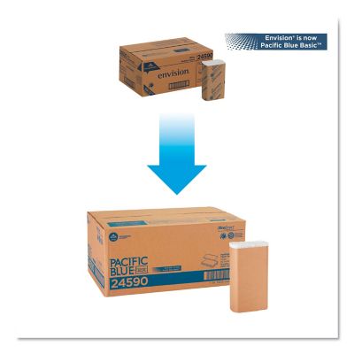 Image showing  Blue Basic Multi-Fold Paper Towels, 9-1/5 in. x 9-2/5 in., 16-Pack, 250/Pack