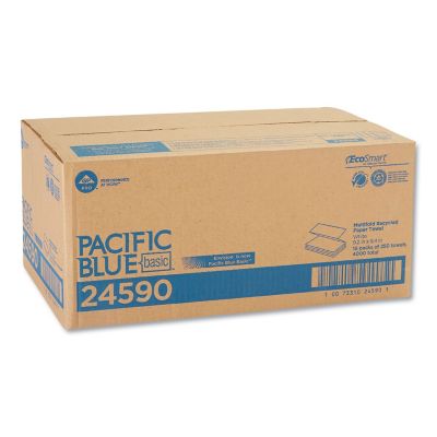 Image showing  Blue Basic Multi-Fold Paper Towels, 9-1/5 in. x 9-2/5 in., 16-Pack, 250/Pack