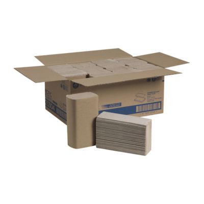 Image showing 6 th Georgia Pacific Blue Basic M-Fold Paper Towels, 9-1/5 in. x 9-2/5 in., 16-Pack, 250/Pack