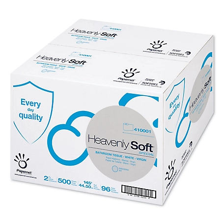 Papernet Heavenly Soft Toilet Tissue, Septic Safe, 2-Ply, White, 4.1 in. x 146 ft., 500 Sheets/Roll, 96 Rolls
