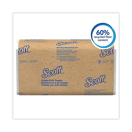 Scott Essential Single-Fold Paper Towels, Absorbency Pockets, 9.3