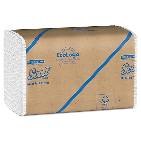 Scott Essential Multi-Fold Paper Towels, Absorbency Pockets, 9-1/5 in. x 9-2/5 in., 250/Pack, 16 Packs/Carton