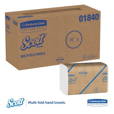 Image showing  Essential Multi-Fold Paper Towels, Absorbency Pockets, 9-1/5 in. x 9-2/5 in., 250/Pack, 16 Packs/Carton