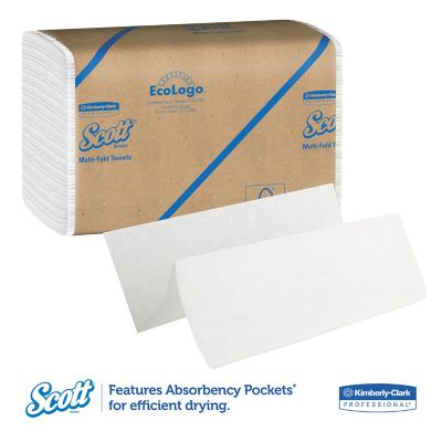 Image showing  Essential Multi-Fold Paper Towels, Absorbency Pockets, 9-1/5 in. x 9-2/5 in., 250/Pack, 16 Packs/Carton