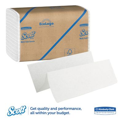 Image showing  Essential 100% Recycled Fiber Multi-Fold Paper Towels, 9-1/5 in. x 9-2/5 in., 250-Pack, 16 Pack/Carton