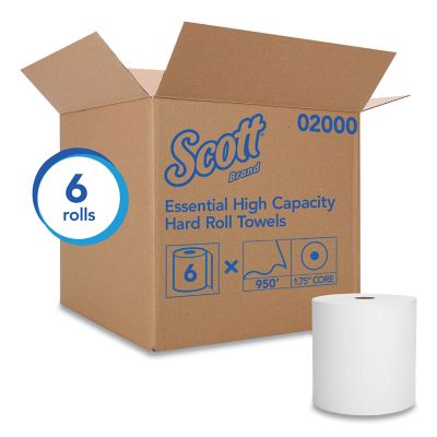 Image showing  Essential High Capacity Hard Roll Towels, 1.75 in. Core, 8 in. x 950 ft., White, 6 Rolls/Carton