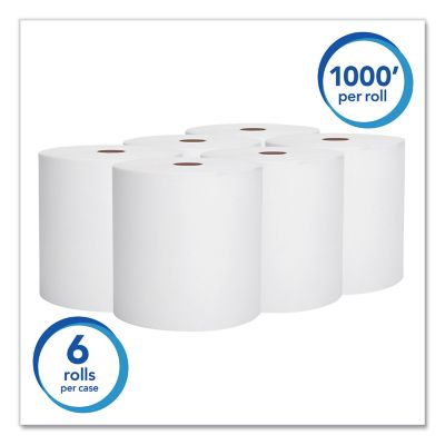 Image showing  Essential High Capacity Hard Roll Towels, 1.5 in. Core, 8 in. x 1,000 ft., Recycled, White, 6 ct.
