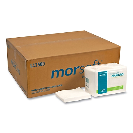 Morcon Tissue Morsoft Lunch Napkins, 1/4 Fold, 1-Ply, 11.5 in. x 11.5 in., White, 6,000 ct.
