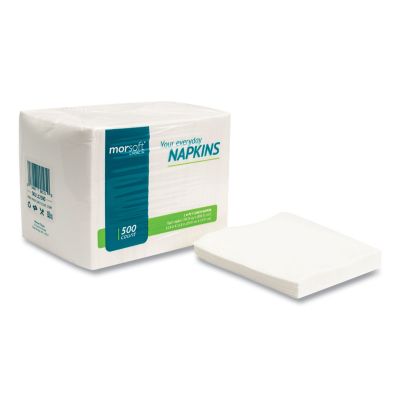Image showing  Morsoft Lunch Napkins, 1/4 Fold, 1-Ply, 11.5 in. x 11.5 in., White, 6,000 ct.
