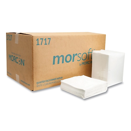 Morcon Tissue Morsoft Dinner Napkins, 1-Ply, 15 in. x 17 in., White, 12 ct.