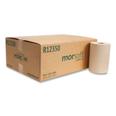 Morcon Tissue Morsoft Universal Roll Paper Towels, 8 in. x 350 ft., Brown, 12 ct.