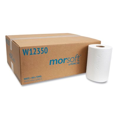Morcon Tissue Morsoft Universal Roll Paper Towels, 8 in. x 350 ft., White, 12 ct.