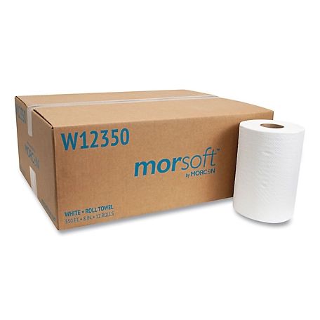 Morcon Tissue Morsoft Universal Roll Paper Towels, 8 in. x 350 ft., White, 12 ct.