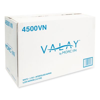 Image showing  Valay Interfolded Napkins, 2-Ply, 6.5 x 8.25 in., White, 6,000 ct.