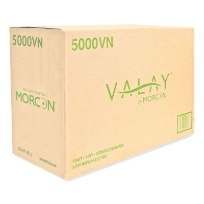 Image showing  Valay Interfolded Napkins, 2-Ply, 6.5 x 8.25 in., Kraft, 6,000 ct.