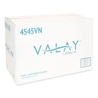 Image showing  Valay Interfolded Napkins, 1-Ply, White, 6.5 in. x 8.25 in., 6,000 ct.