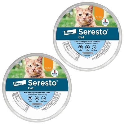 Seresto Vet-Recommended Flea and Tick Treatment and Prevention Collar for Cats, 8 Months Protection, 2 ct.