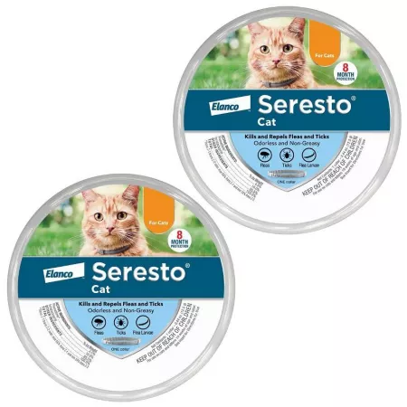 Seresto Vet Recommended Flea and Tick Treatment and Prevention Collar for Cats 8 Month Protection 2 ct Cat Flea & Tick Collars