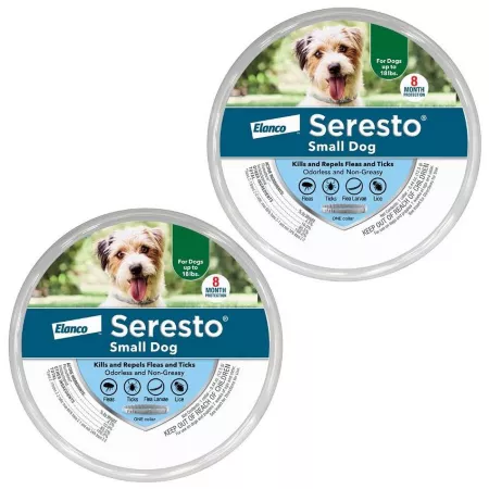 Seresto Veterinarian Recommended Flea and Tick Treatment and Prevention Collar for Small Dogs Under 18 lbs 2 ct Dog Flea & Tick Collars