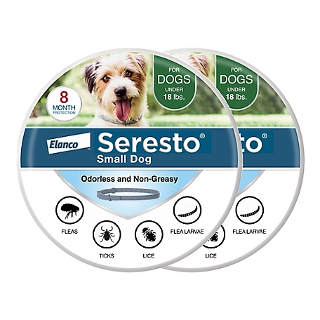 Seresto Small Dog Vet-Recommended Flea & Tick Treatment & Prevention Collar for Dogs Under 18 lbs. 2 Pack