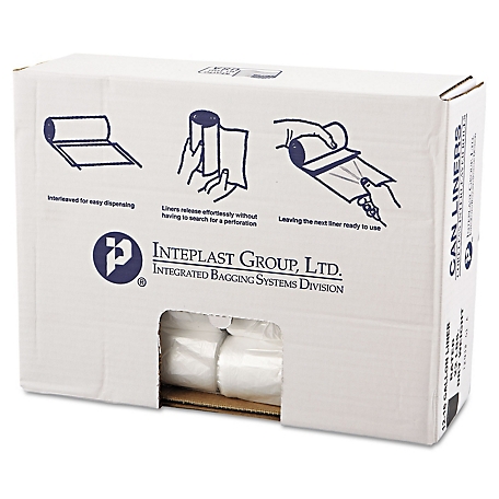 Inteplast Group 16 gal. High-Density Commercial Can Liners Value pk., 7 Microns, 24 in. x 31 in., Clear, 1,000-Pack