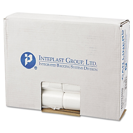 Inteplast Group 10 gal. High-Density Commercial Can Liners, 6 Microns, 24 in. x 24 in., Natural, 1,000-Pack
