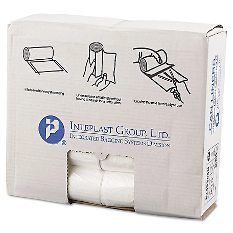 Inteplast Group 16 gal. High-Density Commercial Can Liners, 6 Microns, 24 in. x 33 in., Natural, 1,000-Pack