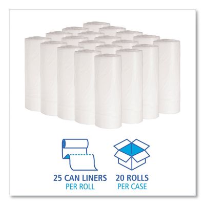 Image showing  16 gal. Low-Density Waste Can Liners, 0.4 mil, 24 in. x 32 in., White, 500 ct.